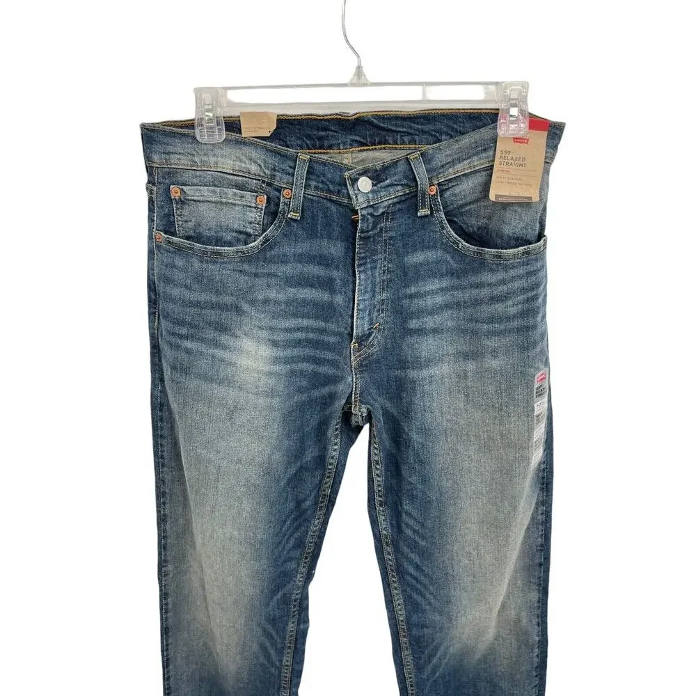 NWT Levi’s 559 Jeans Relaxed Straight Stretch Waist 37” 34 Inseam